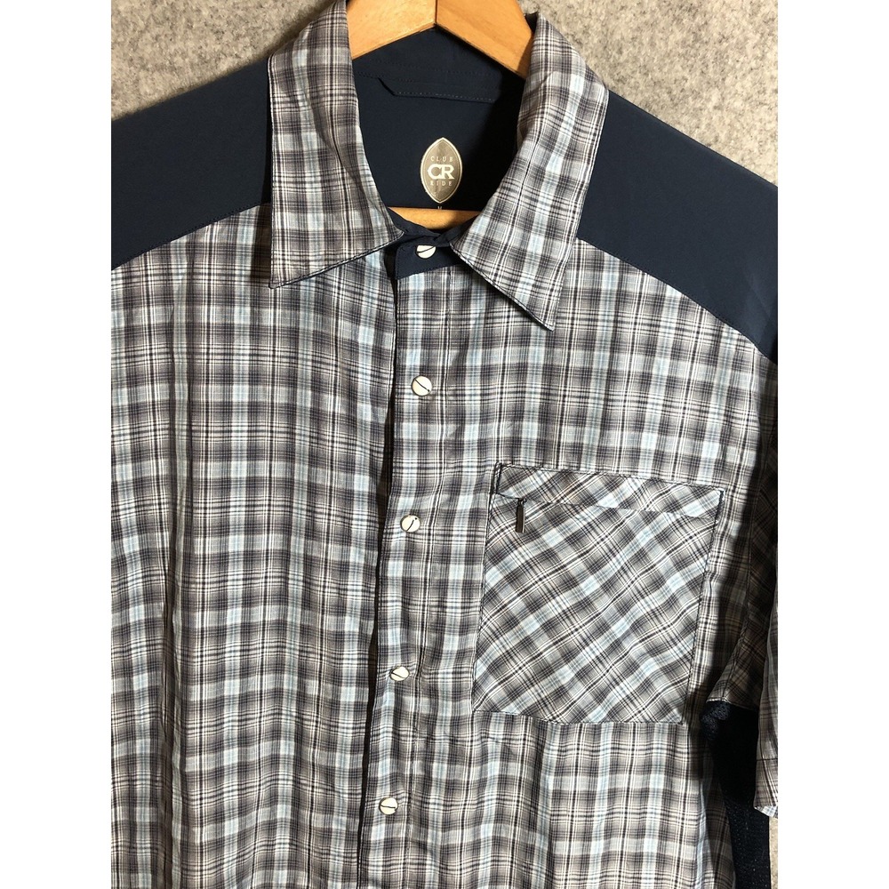 Club Ride Shirt Mens Medium Blue New West Jersey Performance Stretch MTB Cycling